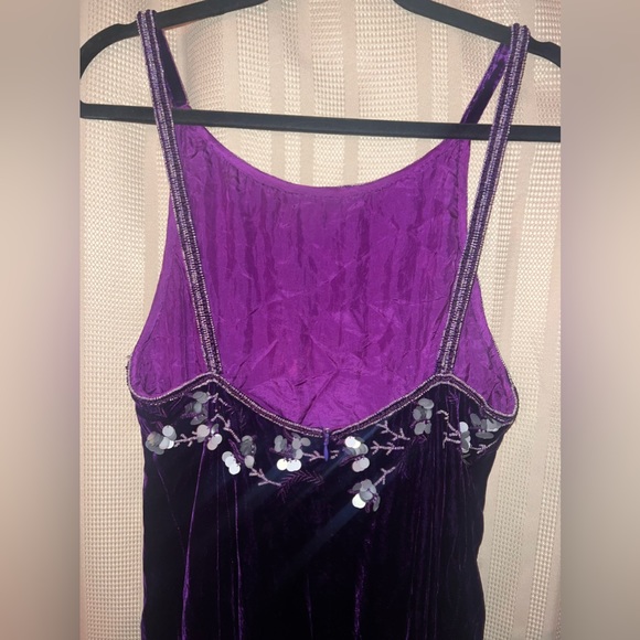 Anopia Collezioni size 8 purple velvet/silk dress - Picture 4 of 5